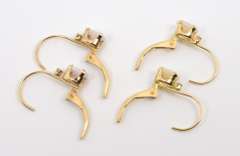 2 Pairs of French Back Opal Earrings