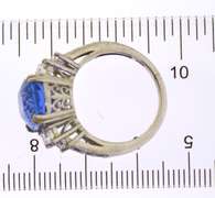Sterling Silver Fancy Iolite CZ Cocktail Ring