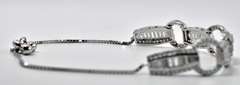 Adjustable Sterling Silver Bracelet With White Crystals