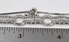 Adjustable Sterling Silver Bracelet With White Crystals