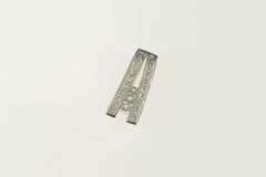 14K White Gold 0.27 Ctw Diamond Encrusted Split Bar Pendant