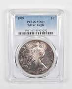 MS67 1999 American Silver Eagle - Graded PCGS