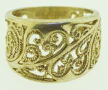 Sterling Silver Wide Filigree Band
