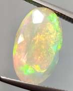 Fully faceted 3.46ct high fire floral block pattern Opal