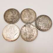 Lot of 5x Morgan Silver Dollars- Includes CC