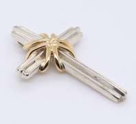 Tiffany & Co 2 Tone Cross Pendant