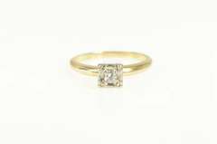 14K Yellow Gold 1940's Diamond Solitaire Promise Engagement Ring
