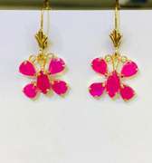 14kt Solid Yellow Gold & Ruby Earrings