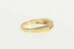 14K Yellow Gold Diamond Channel Squared Wedding Band Ring