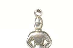 Sterling Silver Black & Red Enamel Dutch Netherlands Man Charm/Pendant
