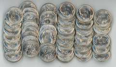 Gem BU original roll of 50 1951 Roosevelt Dimes