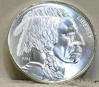 1 oz Silver Round GEM:  Indian/Buff