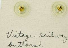 Vintage Pullman Railway Button Earrings