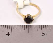 Brilliant Black Diamond Ring in 14K Yellow Gold