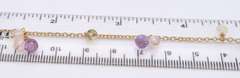 Nice 18kt Yellow Gold Amethyst and Quartz Anklet