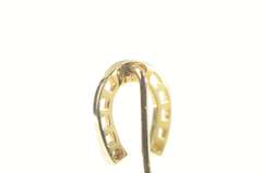 14K Yellow Gold Diamond Horse Shoe Lucky Good Luck Stick Pin