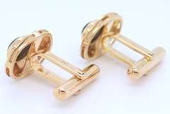 Wonderful Yellow Gold Black Star Sapphire Cufflinks
