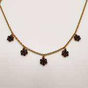 14kt Solid Yellow Gold Pendant Necklace with Garnets