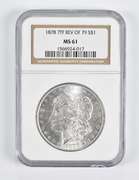 MS61 1878 Morgan Silver Dollar 7TF Rev Of 79 NGC