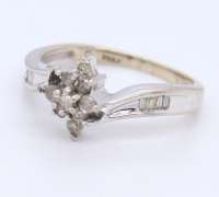 Dazzling White Gold Diamond Flower Style Ring