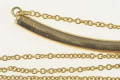 14K Yellow Gold 0.15 Ctw Diamond Curved Bar Statement Necklace