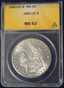 1883-CC Morgan Silver Dollar ANACS MS62