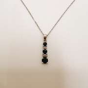 14kt Gold, Blue Sapphire, & Diamond Pendant Necklace