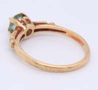 Gorgeous Yellow Gold Green Sapphire Solitaire Ring