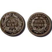 1857 O &1890 S Seated Dimes