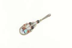 Sterling Silver Ruth LonJose Zuni Native American Onyx Pendant