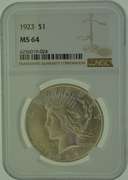 1923 Peace Silver Dollar $1 NGC MS64