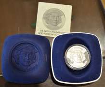 500th Anniversary Of Christopher Columbus 1 Ounce Proof Silver Medal.