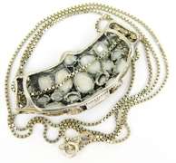 Chunky Sterling Mother of Pearl Slide Pendant & Chain