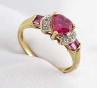Feminine Ruby Heart Ring
