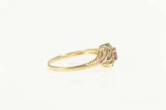 14K Yellow Gold Marquise Ruby Diamond Bypass Engagement Ring