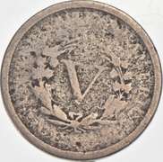 1886 Liberty V Nickel - With Cents