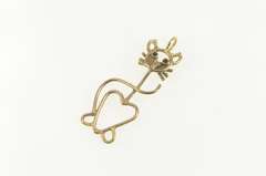 Gold Filled Garnet Eyed Retro Kitty Cat Kitten Charm/Pendant