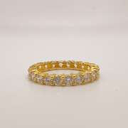 Beautiful Sterling Silver & 18kt Gold Plated Gemstone Band Ring