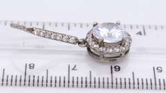 Vintage Sterling Silver Cubic Zirconia Dangle Earrings