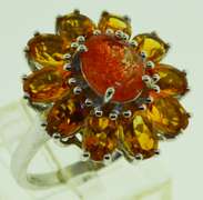 Sterling Silver Two Citrine Rings