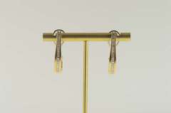 14K Yellow Gold 1.00 Ctw VVS Baguette Diamond Oval Hoop Earrings