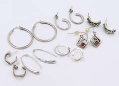 Group Lot of Vintage Sterling Silver Earrings