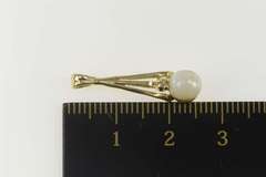 14K Yellow Gold Pearl Diamond Accent Drop Statement Pendant