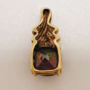 10kt Yellow Gold, Mystic Topaz, & Diamond Pendant