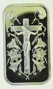 Jesus On The Cross 1oz .999 Fine Silver Bar In a Case