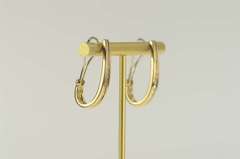 14K Yellow Gold 1.00 Ctw VVS Baguette Diamond Oval Hoop Earrings