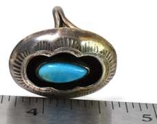 Turquoise Framed Sterling Silver Ring