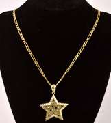 Spectacular Star Pendant Necklace in 14K Yellow Gold
