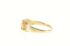 14K Yellow Gold Oval Citrine Three Stone Classic Statement Ring