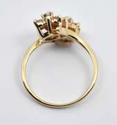 Pretty Double Flower Diamond Ring